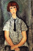 Amedeo Modigliani, Yound Woman in a Striped Blouse